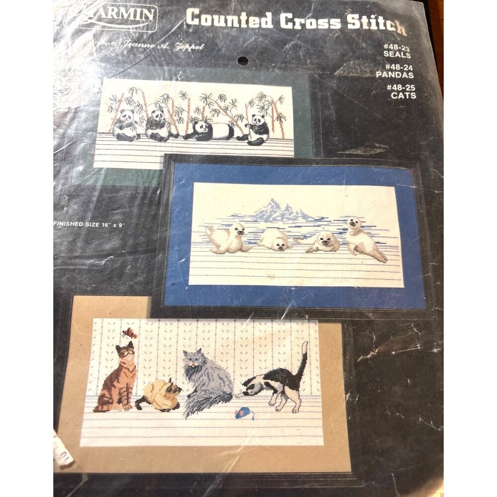 Vintage Janlynn Charmin Counted Cross Stitch Kit SEALS Iceberg Pattern 9"x16" - Picture 7 of 7